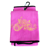 Tri-fold Waffle Towel with Carabiner and Custom Embroidery
