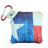 Texas Flag Square Dri Pawz with small red carabiner - 3.25"